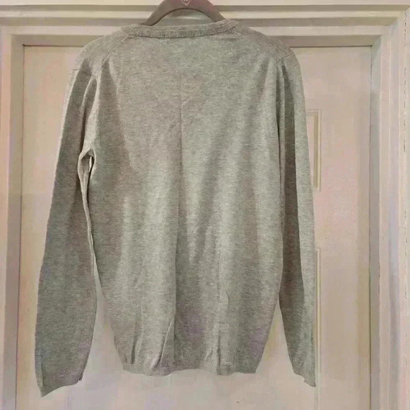 Lacoste Womens V-Neck Cotton Pullover Sweater Size 40/Medium Gray - Picture 2 of 9